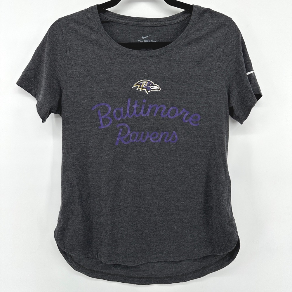 Nike Baltimore Ravens Womens Charcoal Heather Grey Short Sleeve Tee NKMV-00H S